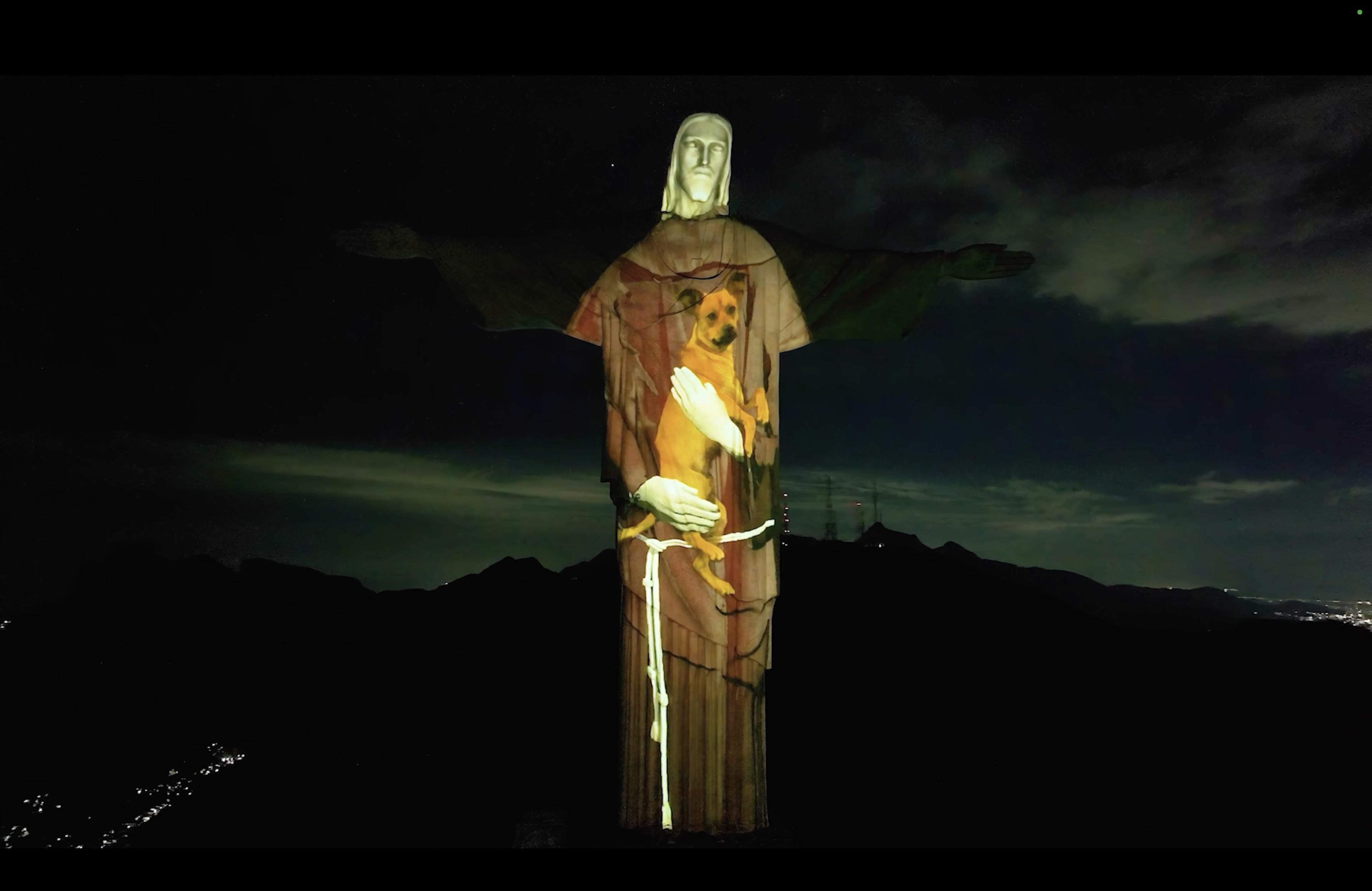Pela primeira vez, Cristo Redentor abraça a causa da adoção responsável de animais
