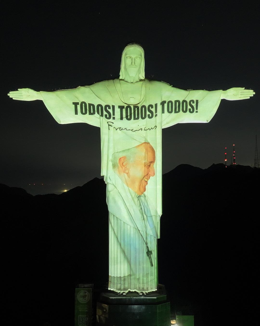 Santuário Cristo Redentor presta homenagem ao Papa Francisco
